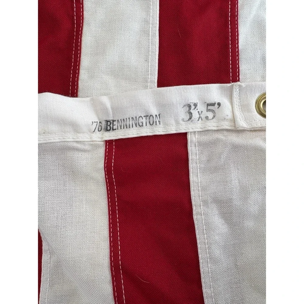 Vintage Bennington 76 American Flag 3x5 Sewn 13 Star Bicentennial USA